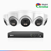 NightChroma<sup>TM</sup> NCK500 - 3K 8 Channel 5 Cameras Acme Colour Night Vision PoE CCTV System, f/1.0 Super Aperture, Active Alignment, Built-in Mic & SD Card Slot, All-Metal Housing